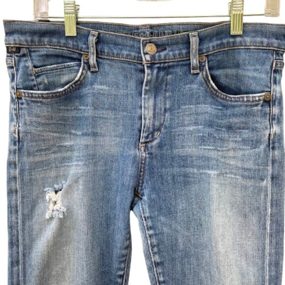 Citizens of Humanity Jeans Mid-Rise Straight Slim some Distress, Fade, sz 29 - Picture 4 of 16